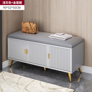 鞋柜换鞋凳一体靠墙进门网红家用外电梯口室内好看防尘有门置物u.