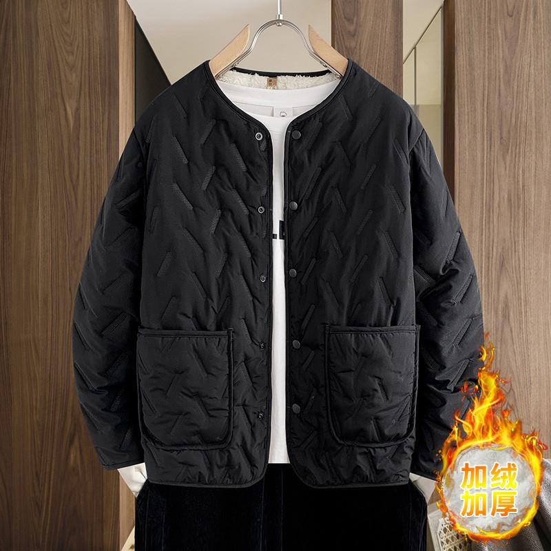 青少年大童秋冬薄棉加绒夹克内胆男孩初中学生内穿高中生校服神器