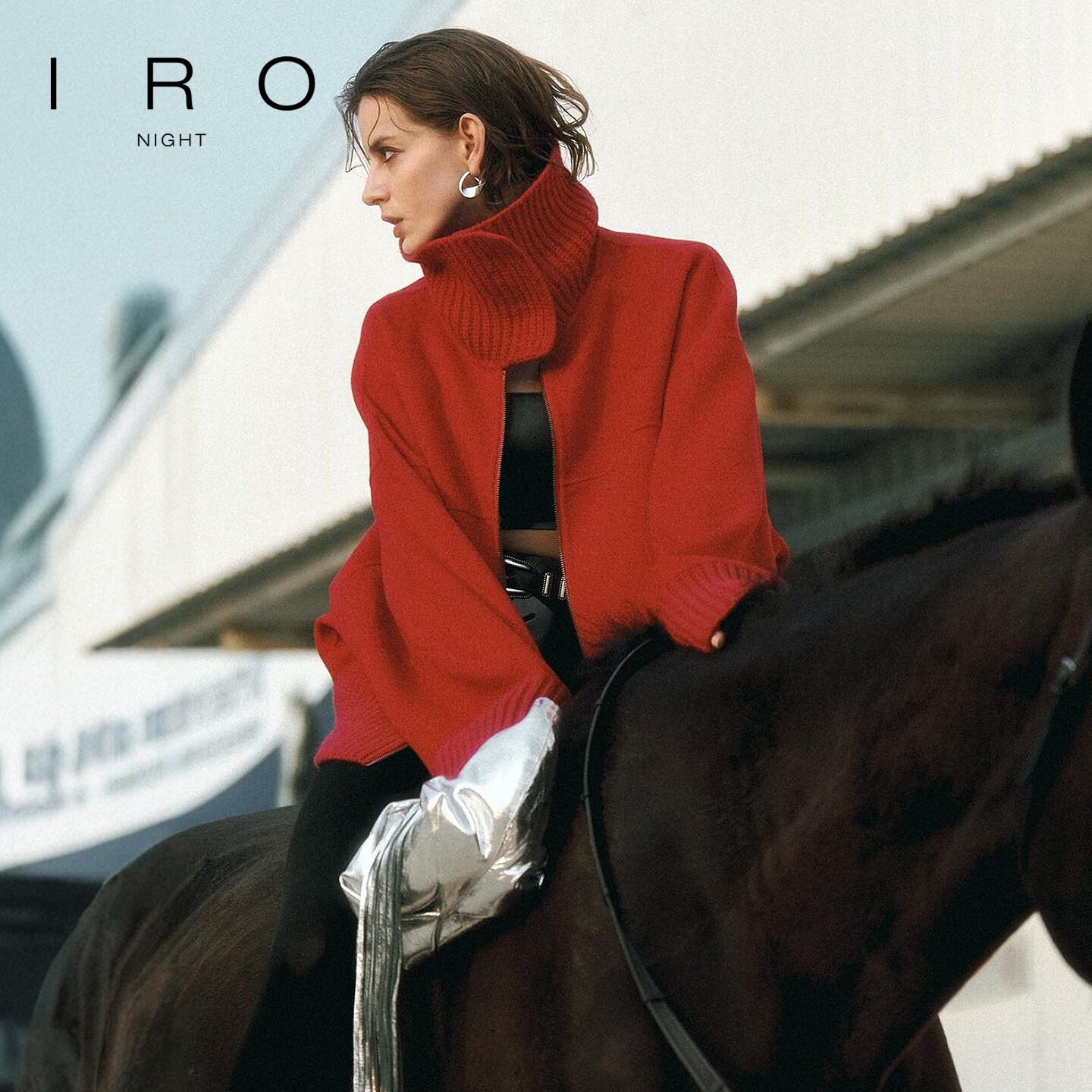 IRO Night【毕雯珺同款】红色双面呢外套绵羊毛法式26早春新款