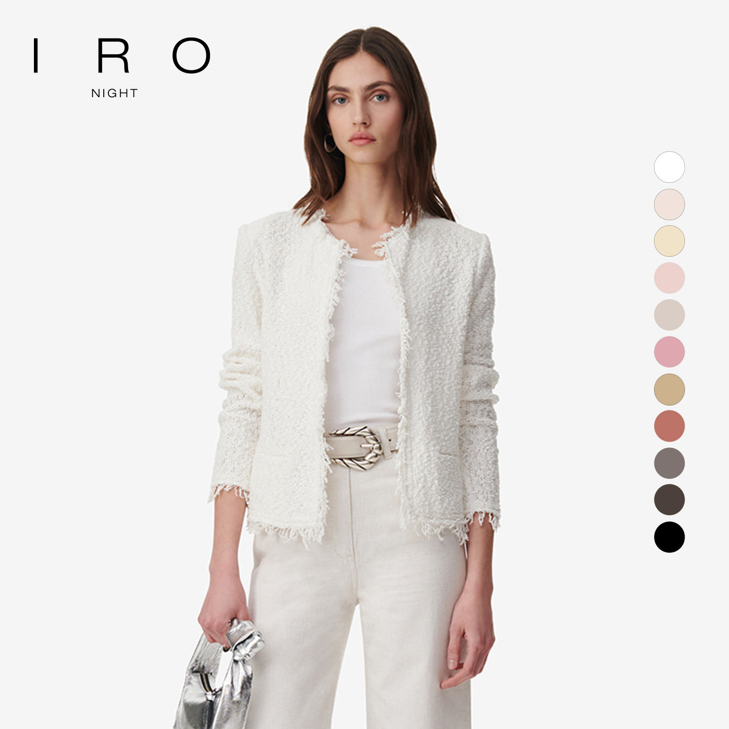 IRO Night 【王子文明星同款】法式经典粗花呢小香风短开衫外套女,女装/女士精品,短外套,淘宝优惠券,粉丝福利购,淘宝优惠卷