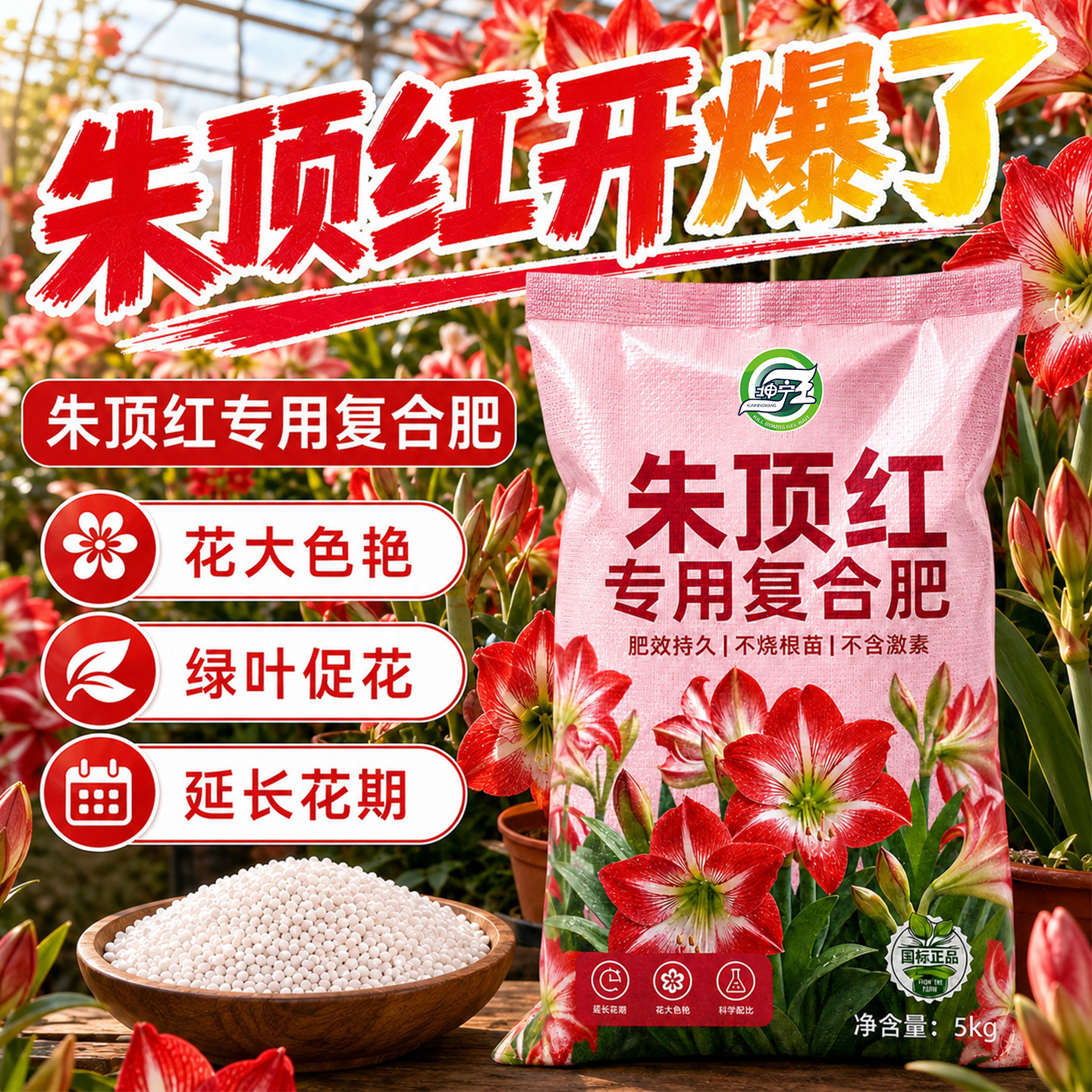 朱顶红专用肥料正品复合肥家用花卉盆栽氮磷钾肥三元肥通用缓释肥图片