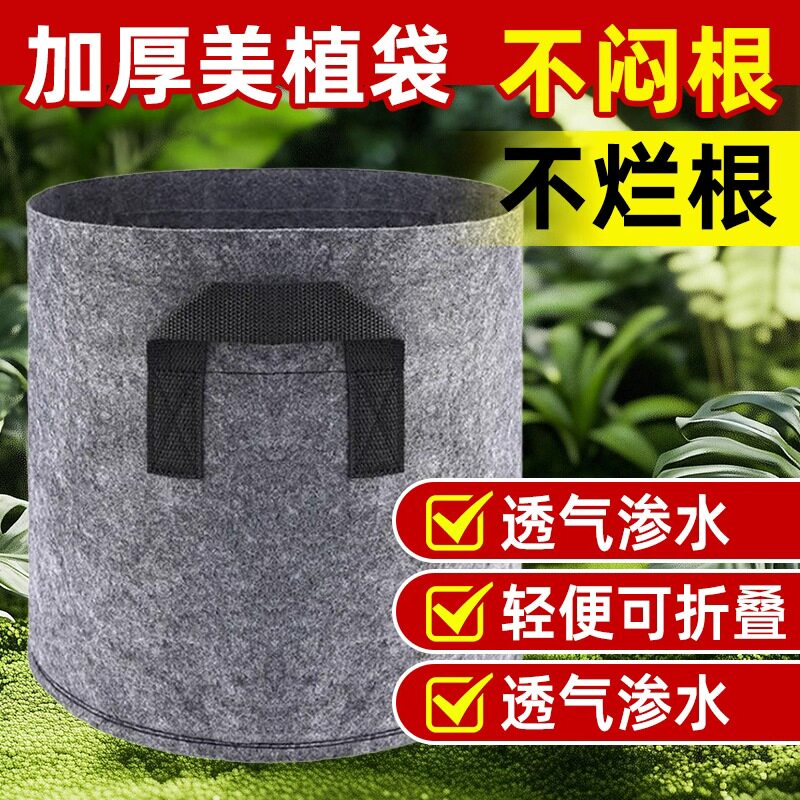 无纺布美植袋加厚种植袋植树袋苗圃阳台家庭种植盆栽树移栽育苗盆