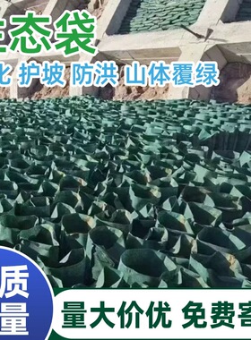 绿色护坡生态袋边防护绿化河道山坡挡土防汛土工布草籽植生袋园林