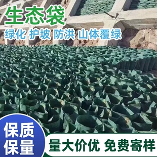 绿色护坡生态袋边防护绿化河道山坡挡土防汛土工布草籽植生袋园林