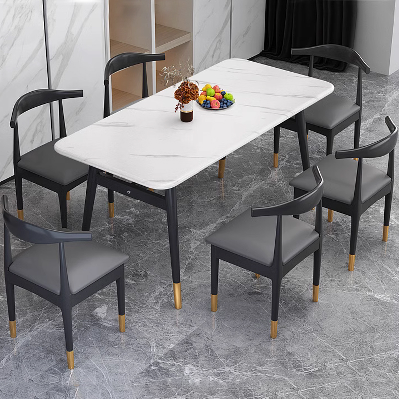 餐桌小户型家用长方形吃饭桌子北欧简易快餐商用出租房餐桌椅组合