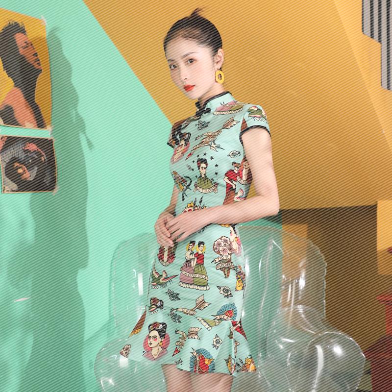 改良版短款新式旗袍年轻款中国风夏季日常甜美可爱少女连衣裙学生|ruв категории Женская одежда, Cвадебные платья, ципао - от Buy2taobao.com для оказания профессиональной услуги покупки агента Taobao