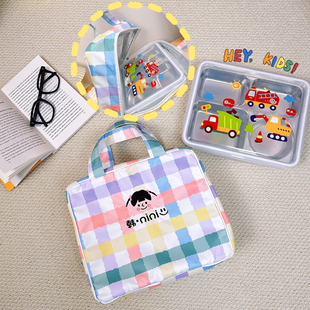 小学生饭盒袋手提袋子保温包定制名字儿童妈咪包饭兜上班族便当袋