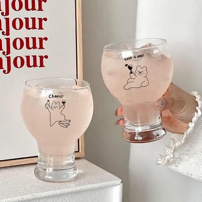 卡通玻璃杯高颜值啤酒杯
