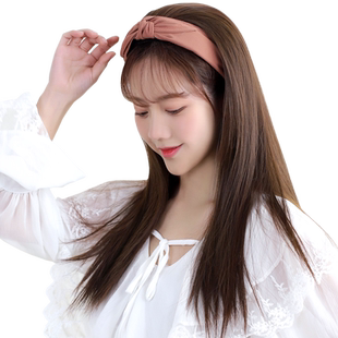 假发发箍可拆卸仿真人发丝U型长直发半头套假发女网红接发片隐形