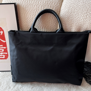 高级感商务公文式 简约手提笔记本电脑包通勤文件包小众设计防水收纳包