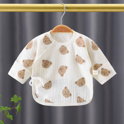 昱婴谷透气纯棉夏季纱布半背衣