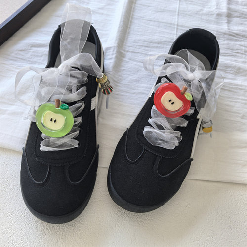 日系可爱苹果鞋带扣德训鞋配饰