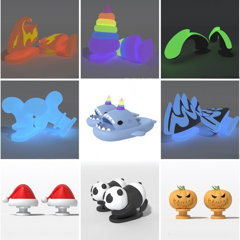 适配鲨鱼拖鞋夜光鲨鱼鱼鳍配件