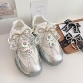 配件 带扣韩国东大门亮片钉珠水钻花朵蕾丝蝴蝶结串珠链条鞋 鞋 花鞋