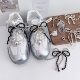 带流苏配饰 扣串珠吊坠米白爱心银色蝙蝠手工挂件鞋 东大门鞋 花鞋