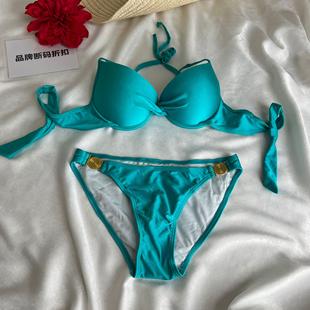 度假泡温泉比基尼泳衣女钢托聚拢大小胸性感三点式 品牌断码 折扣