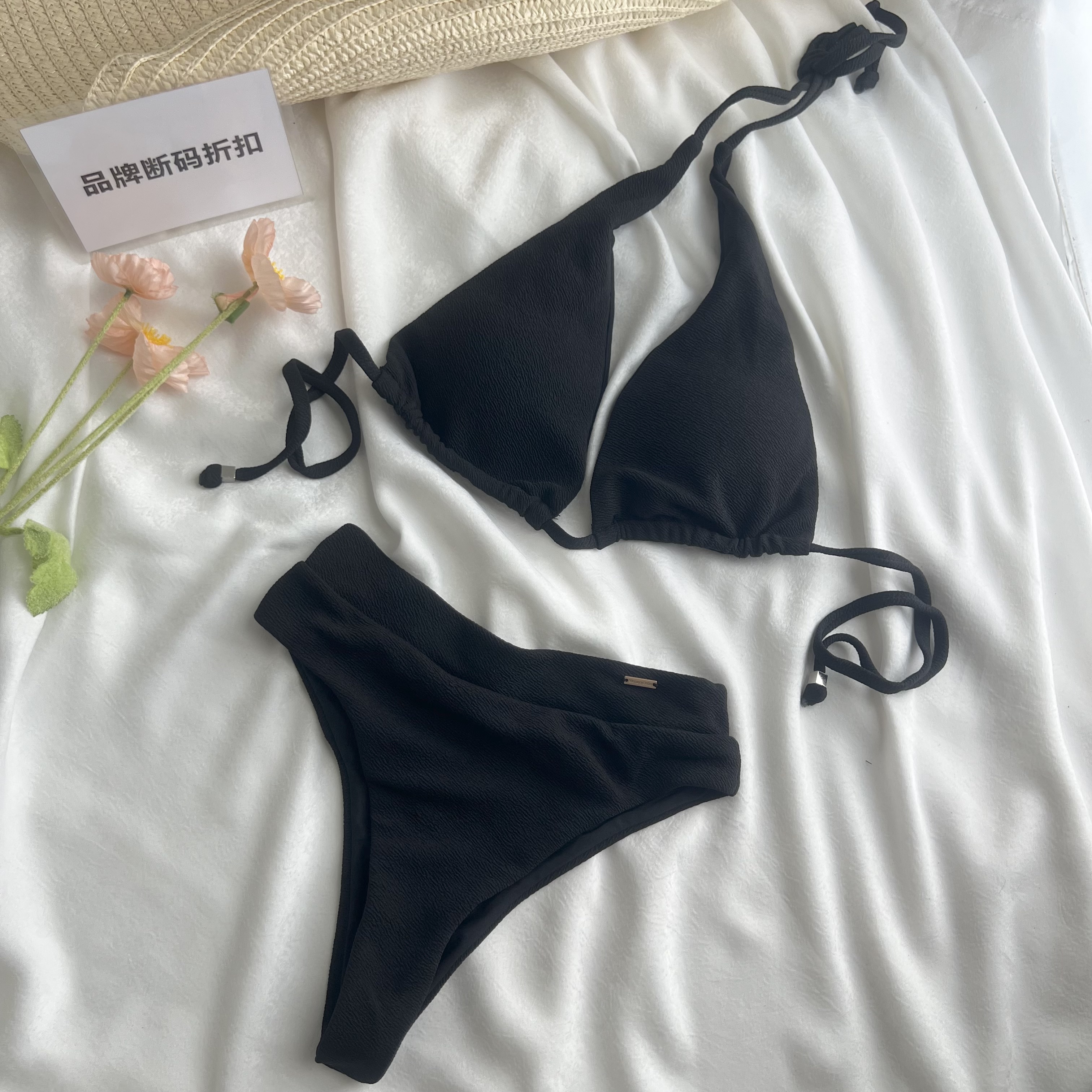 品牌断码折扣】欧美风性感分体泳衣女两穿比基尼度假温泉低腰泳装