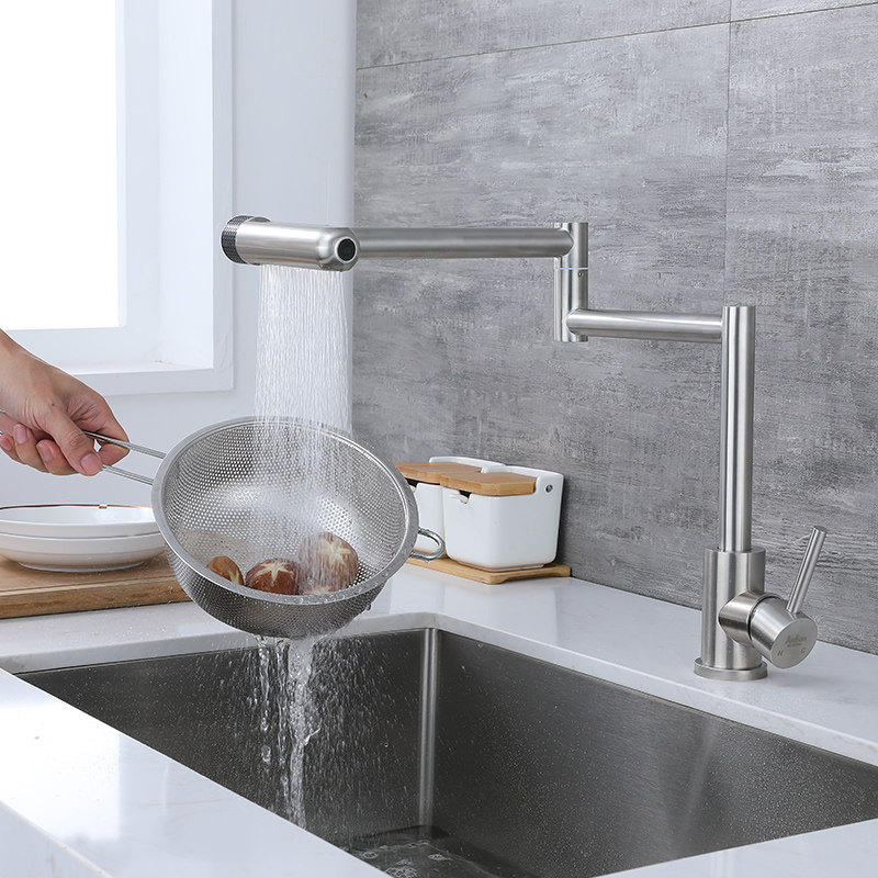折叠水龙头柴火灶厨房不锈钢冷热龙头伸缩万向菜盆水槽阳台洗衣池,家装主材,厨房龙头,淘宝优惠券,粉丝福利购,淘宝优惠卷