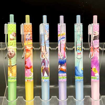 疯狂动物城中性笔黑色速干顺滑