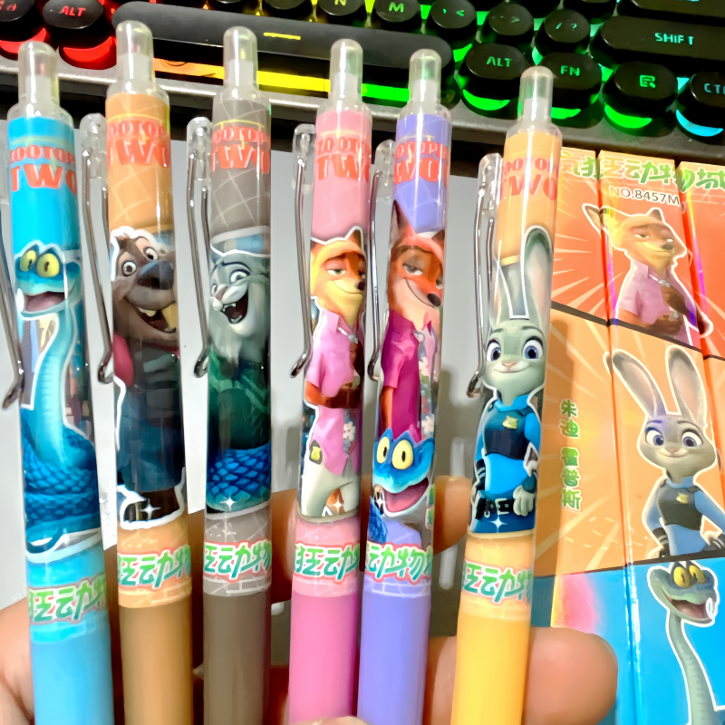 疯狂动物城中性笔黑色速干考试笔