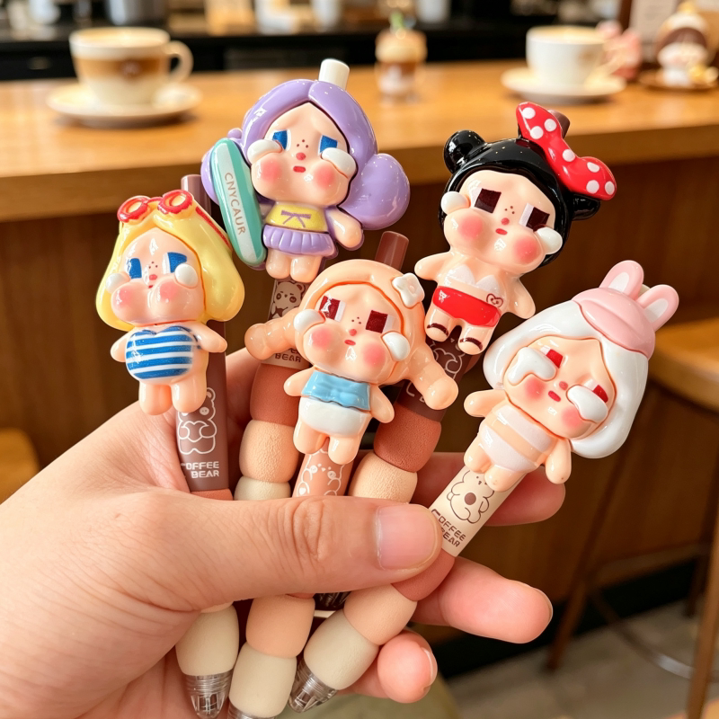 稀奇古怪笔哭娃按动笔高颜值ins少女心玩偶挂件中性笔学生礼物笔5