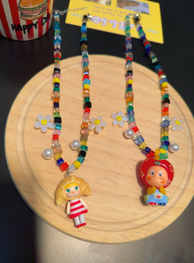 日韩网红重工winkle来自星星的礼物星星人面包改娃多巴胺串珠项链