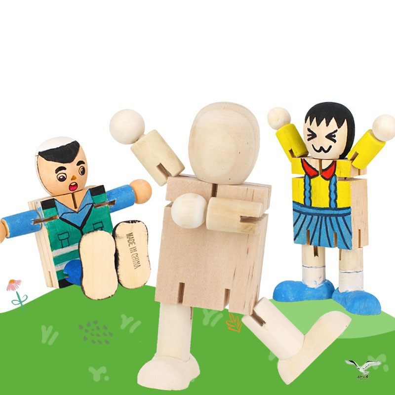 牛津树英语阅读典范人物 人偶 关节造型小人儿童创意美术涂鸦玩具