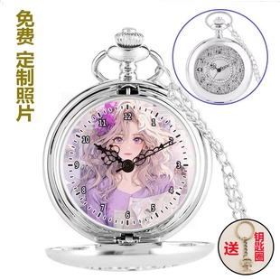 银色怀表女孩古风项链女孩随身女款小手表女款镂空学生数字电子表