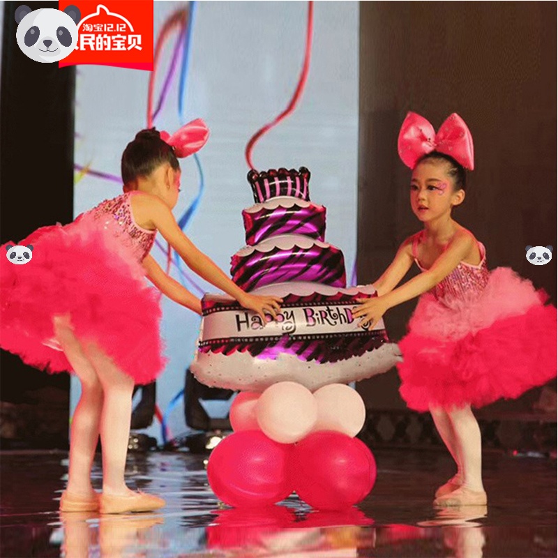 儿童舞蹈演出服装女童吊带幼儿园合唱服蓬蓬纱裙女孩粉可爱表演服