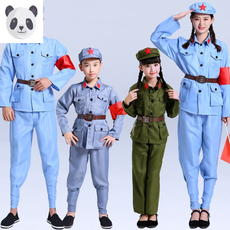 成人红军演出服合唱服男女八路军的衣服抗战服装红卫兵军装表演服