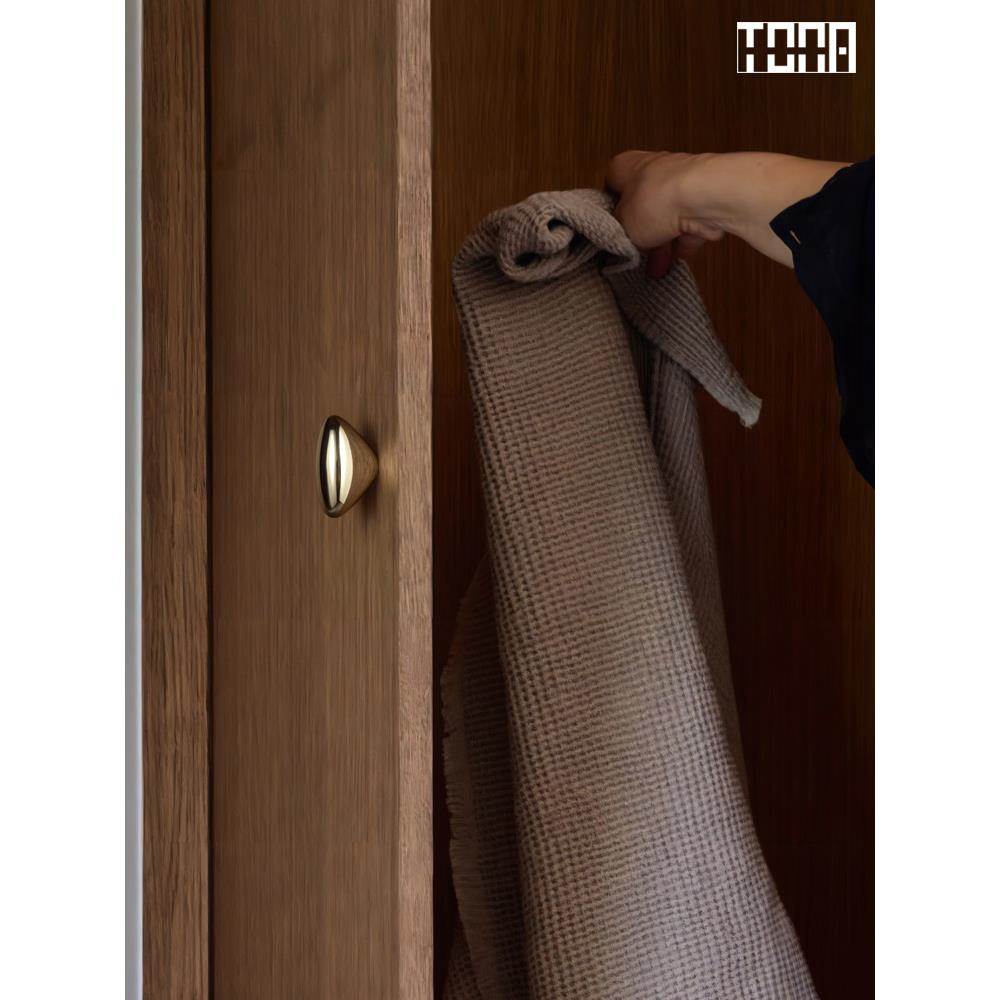 与顽石.同那TONA 钛银色单孔衣橱柜门黄铜拉手法式中古橱柜门把手