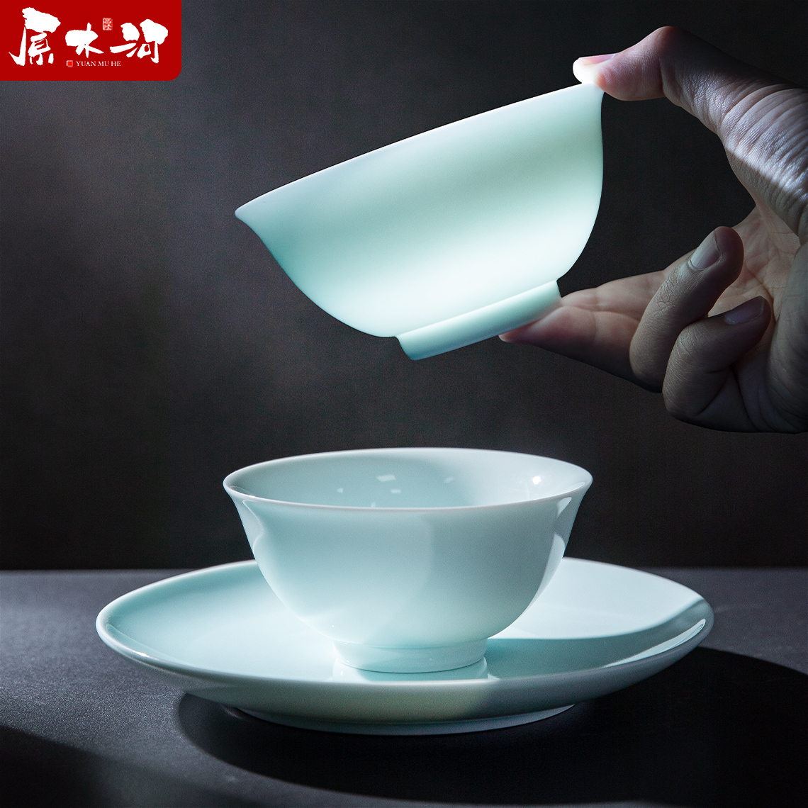 景德镇影青陶瓷饭碗面碗汤碗套装