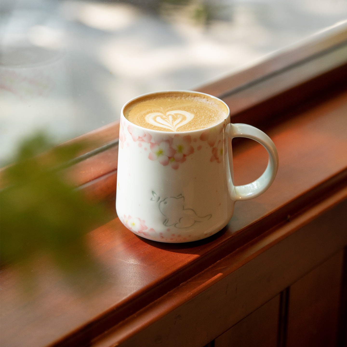 原木河原创樱花猫蝶陶瓷马克杯