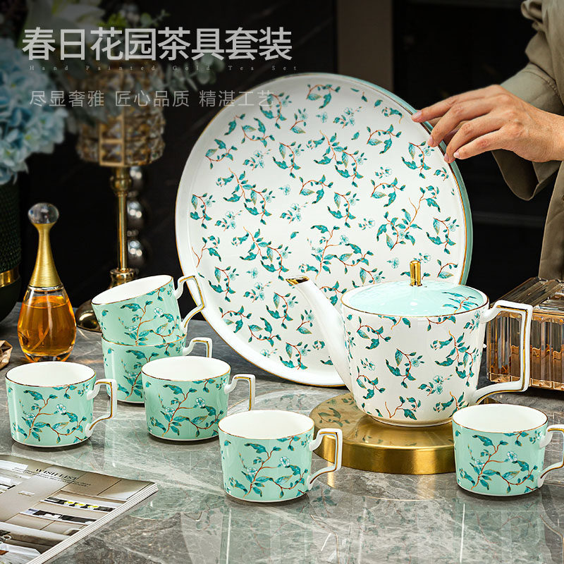 景德镇陶瓷杯乔迁新居杯子套装结婚陪嫁家用客厅待客水杯高级水壶