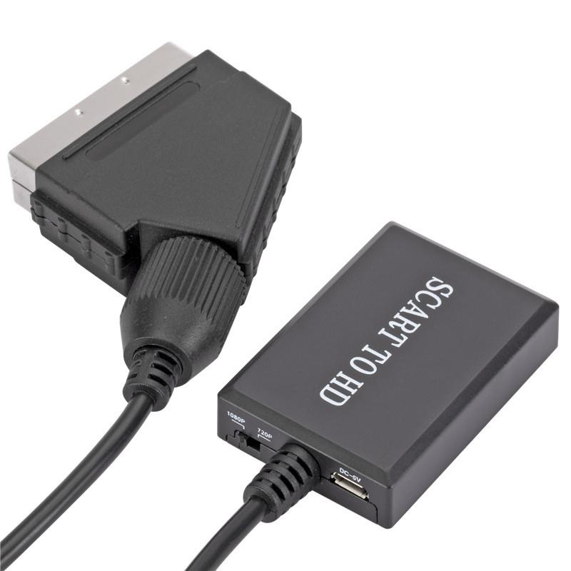 厂家供应高清SCART转HDTV转换器SCART to HDTV音视频线盒子转接头