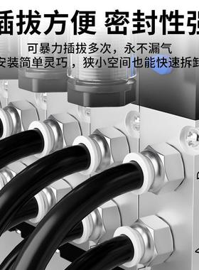 气动元件气动快速接头外螺纹直通快插接头白色PC4-M5 8 10-02 6-0