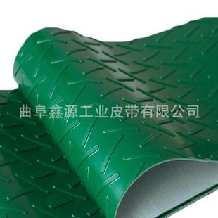 新泰市草花纹 工业皮带绿色防跑偏传送带 平面 人字纹输送带