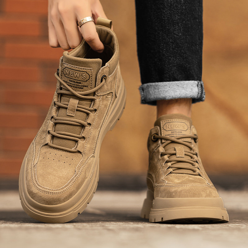 马丁靴男款中帮冬季2025新款短靴英伦风复古高帮男士工装靴子真皮