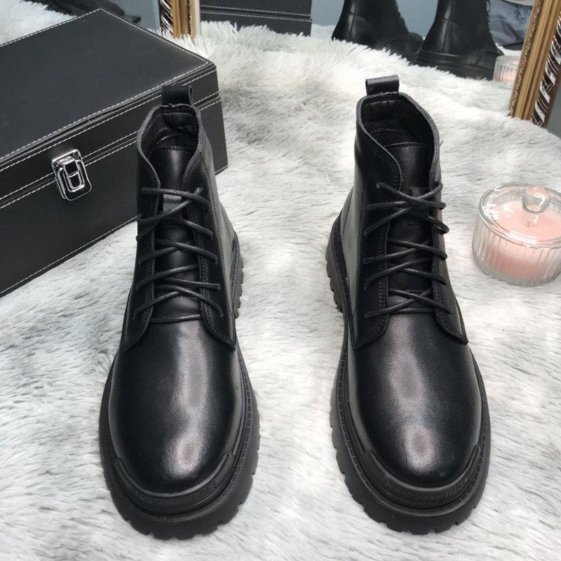 马丁靴男款高帮冬季加绒保暖棉鞋短靴英伦风增高男士中帮工装靴子