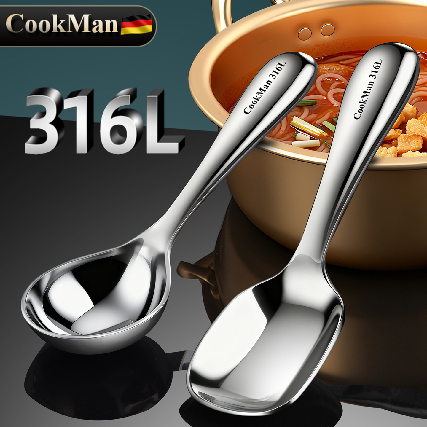 316不锈钢汤勺吃螺蛳粉勺子加厚