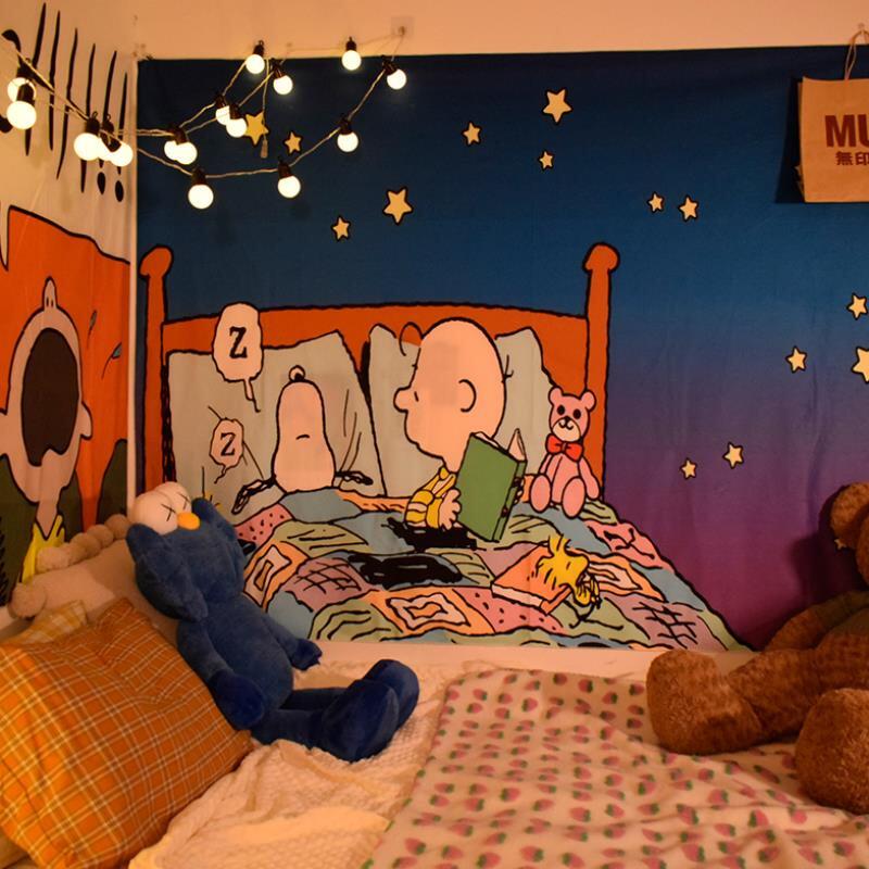 GALA Snoopy Valance Background cloth bedroom Bedside ins decorate Children's Room arrangement Qiangbu Cartoonin the Home Fabric , Tapestry/Tapestry  category - from Buy2taobao.com to provide professional Taobao agent buy service