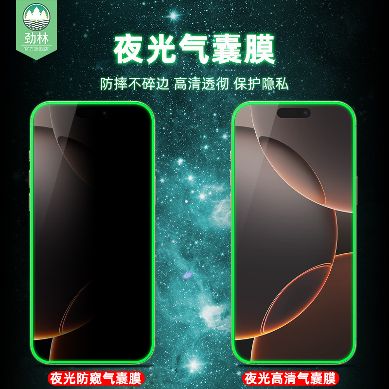 16promax苹果钢化膜夜光防偷窥
