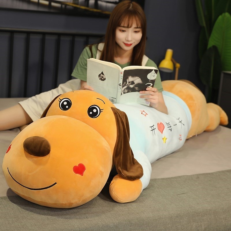 长条狗公仔女生睡觉夹腿抱枕可爱
