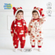 宝宝夹棉保暖衣服红色过年春秋冬款 拜冬年服 新生婴儿新年衣服