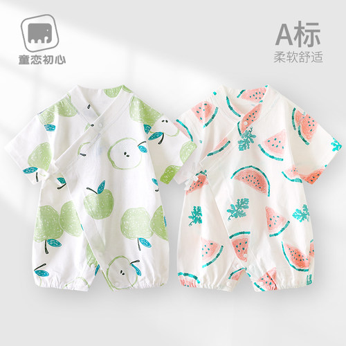 婴儿短袖连体衣夏季薄