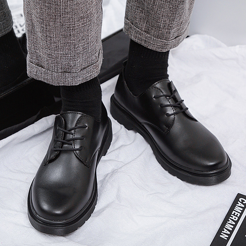 秋季皮鞋男48纯黑特大码45青年休闲鞋加大号46商务正装西装结婚鞋