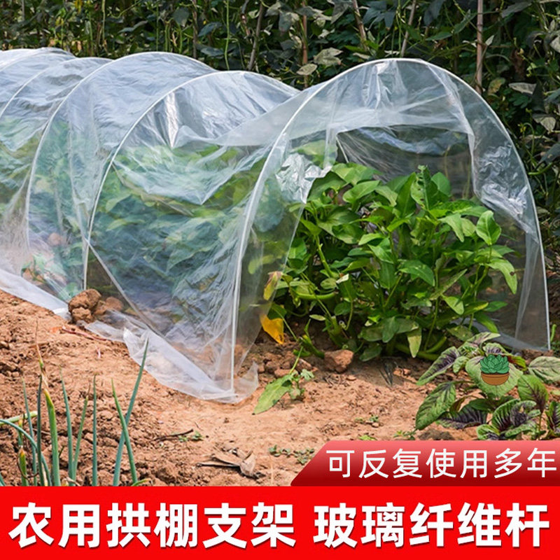新型小拱棚支架实心玻璃纤维杆棒大棚塑料养殖骨架农家用菜棚支架