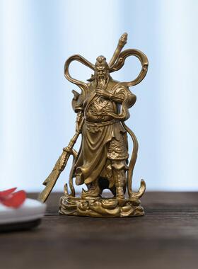 关公饰品客厅关二爷甘蓝菩萨吴财神关羽铜像公司家装礼品