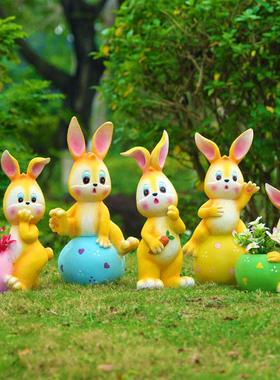 幼儿园卡通兔子草坪装饰花园摆件门口迎宾儿童乐园景观动物雕塑