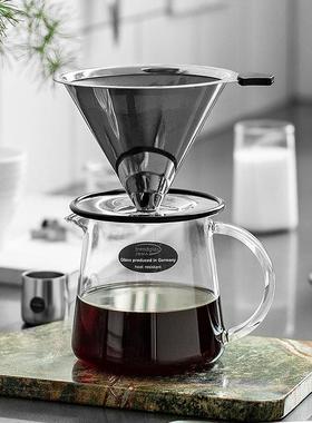 德国Trendglas Jena不锈钢滤网咖啡过滤器免滤纸滴漏手冲V60滤杯